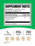 BulkSupplements Ginseng Extract Powder packaging side view