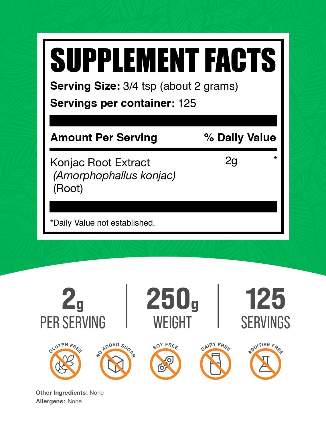 BulkSupplements Glucomannan Powder packaging side view