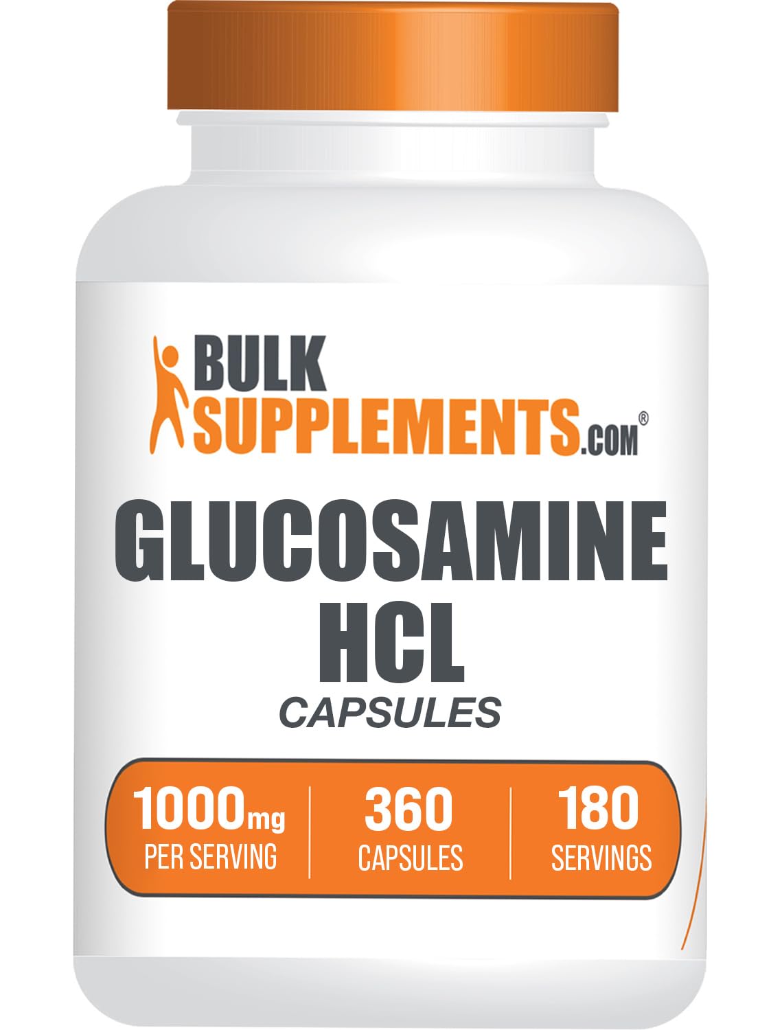 BulkSupplements Glucosamine HCl Capsules 1000mg front view