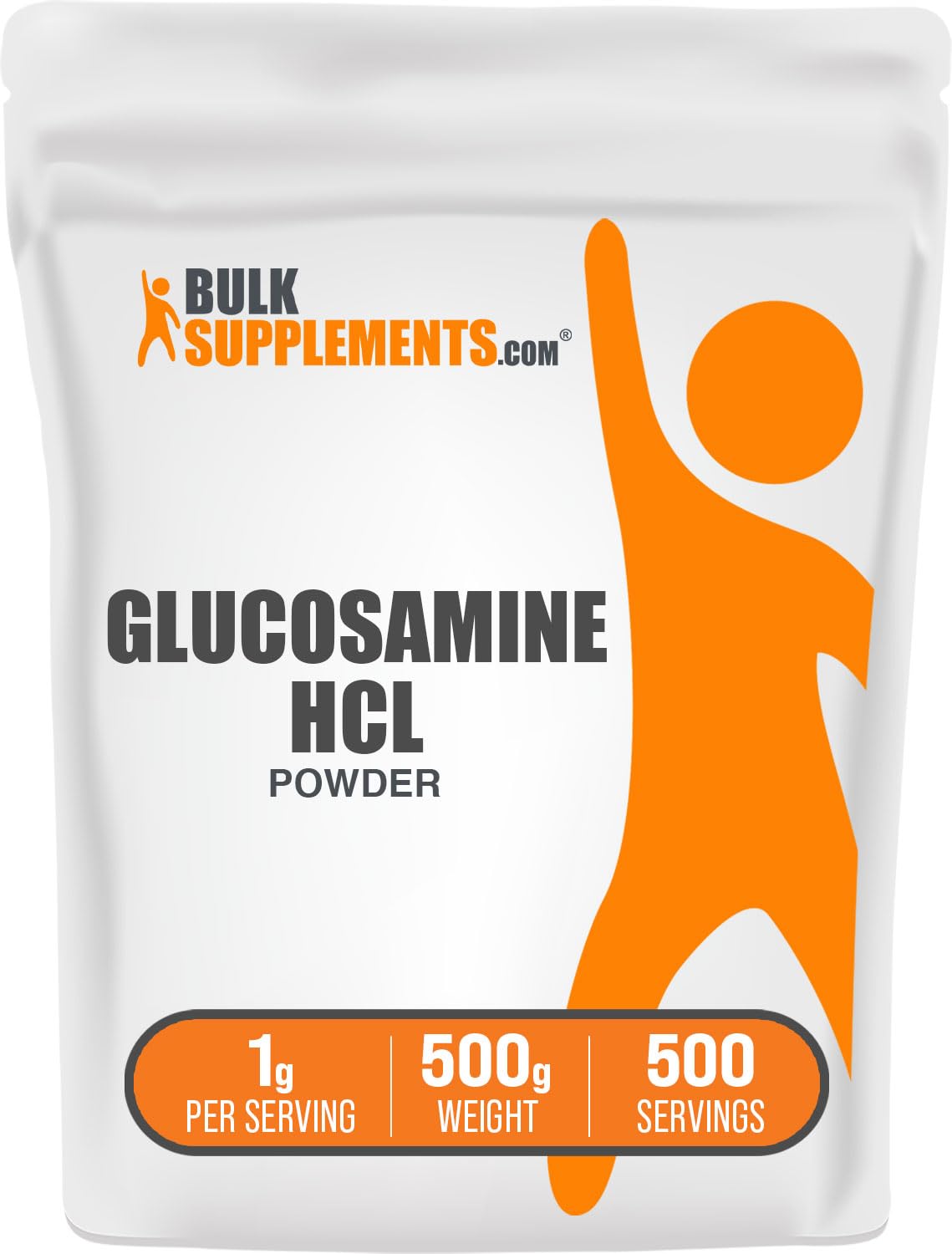 BulkSupplements Glucosamine HCl Powder 499g front view