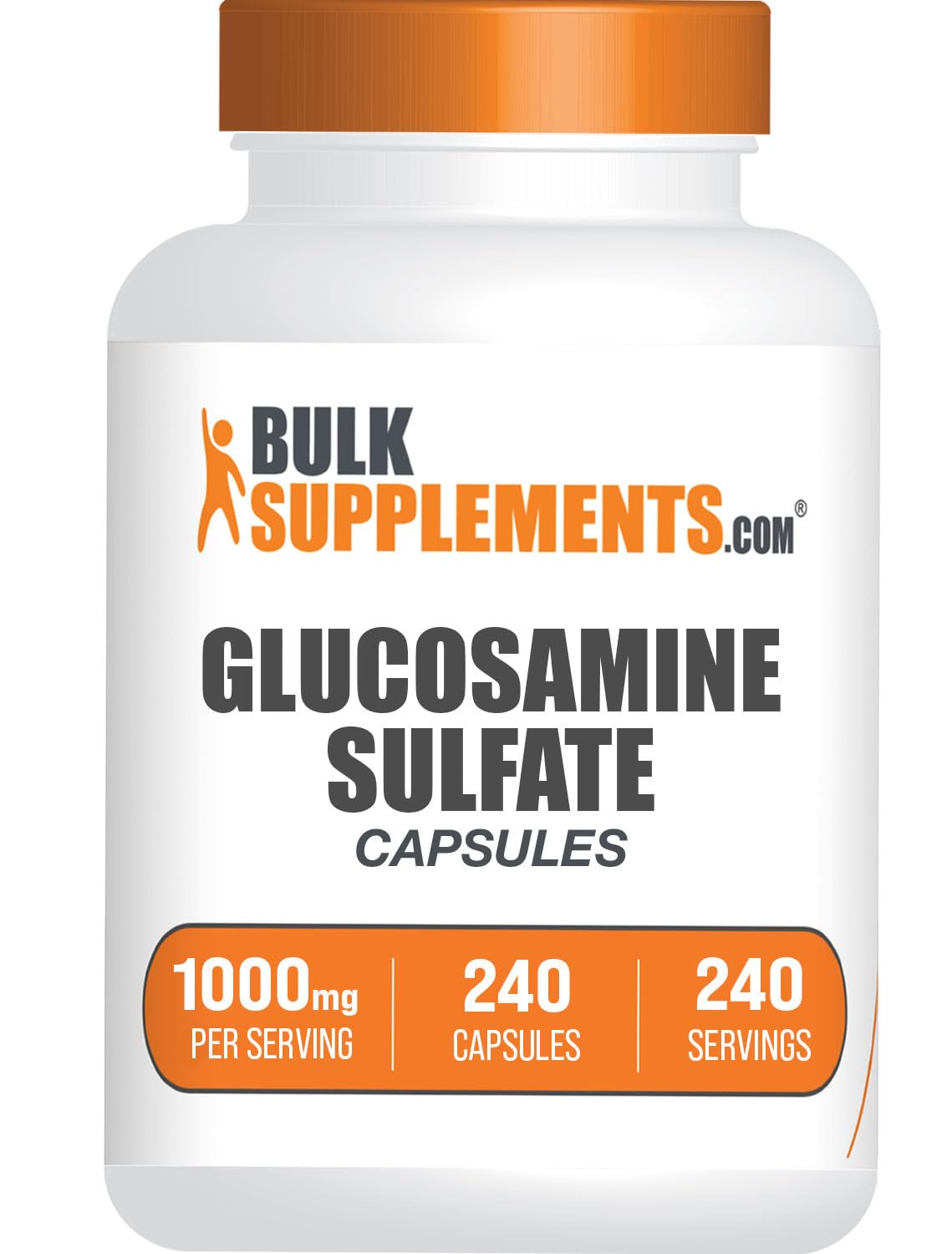 BulkSupplements Glucosamine Sulfate 1000mg Capsules front view