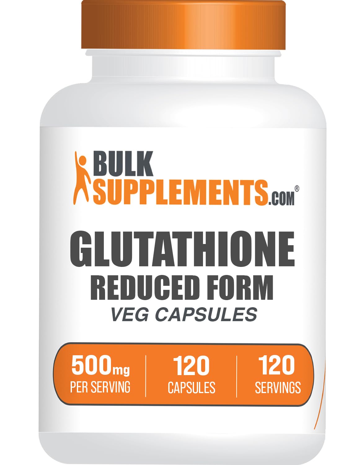 BulkSupplements Glutathione Reduced 500mg capsules front view