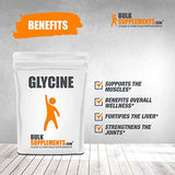 BulkSupplements Glycine Powder 1000g back view with nutritional information