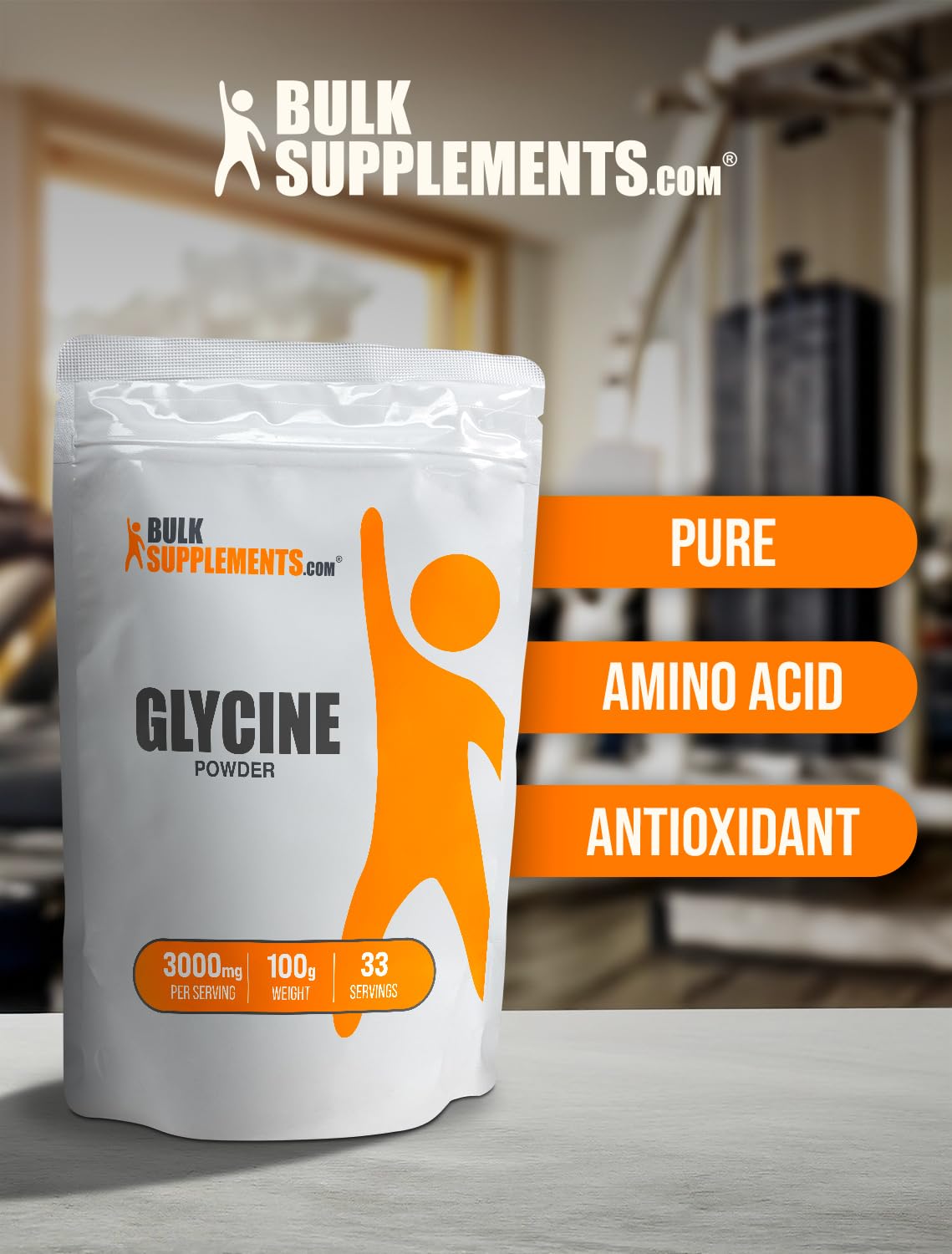 BulkSupplements Glycine Powder 100g nutritional information