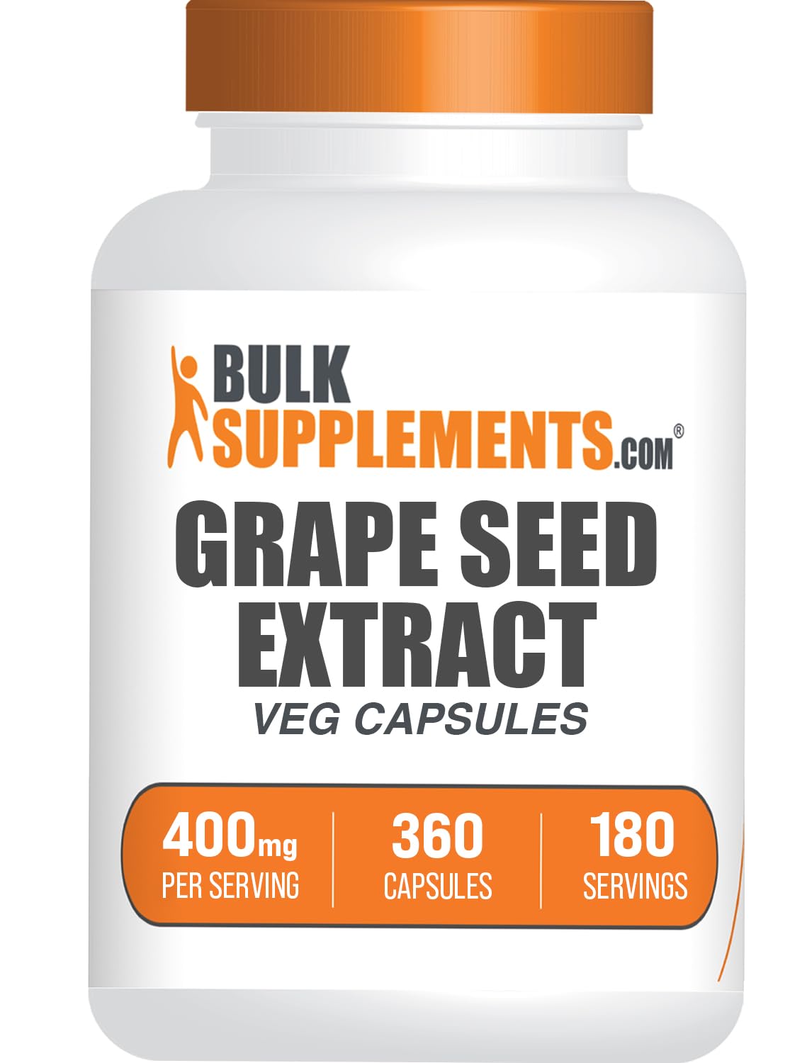 BulkSupplements Grape Seed Extract 400mg capsules front view