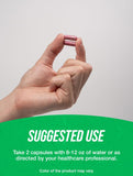 BulkSupplements Grape Seed Extract 400mg capsules on a wooden table