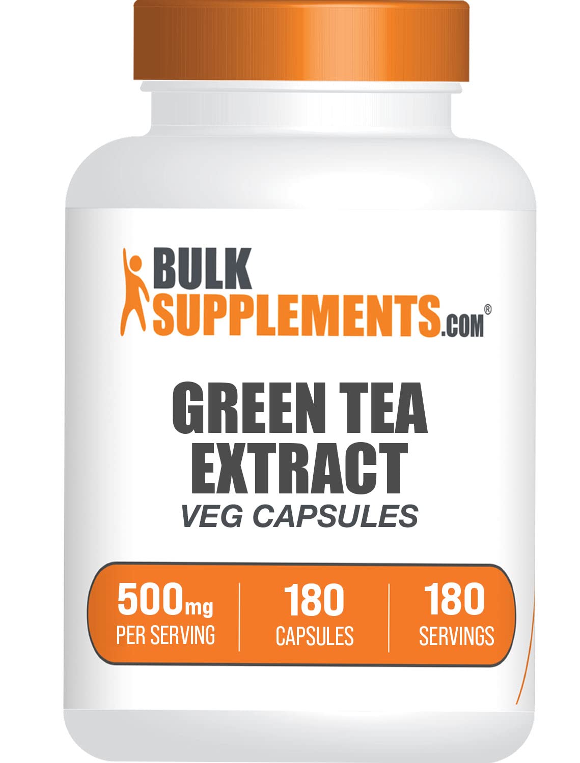 BulkSupplements Green Tea Extract 500mg Capsules front view
