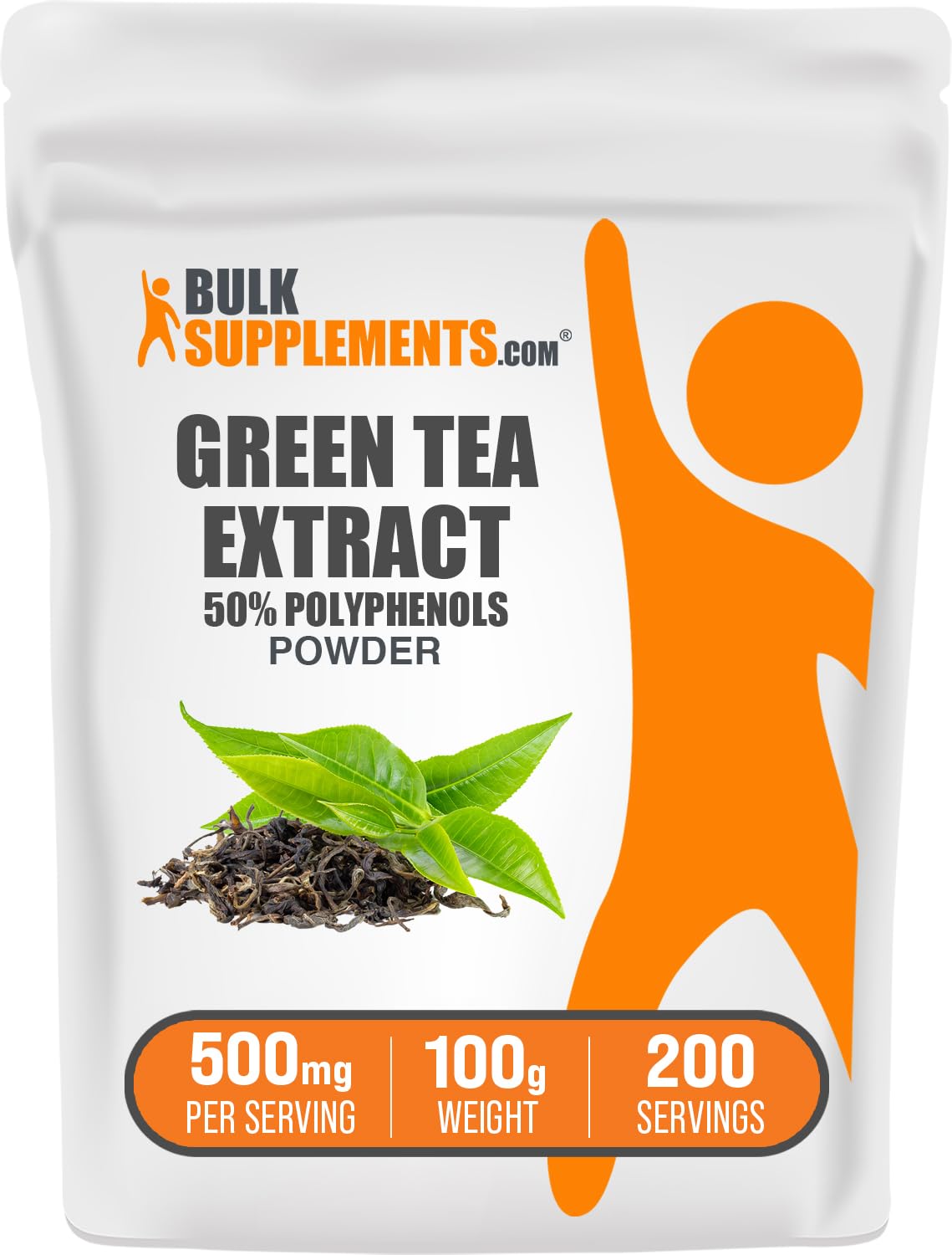 BulkSupplements Green Tea Extract Powder front view packaging