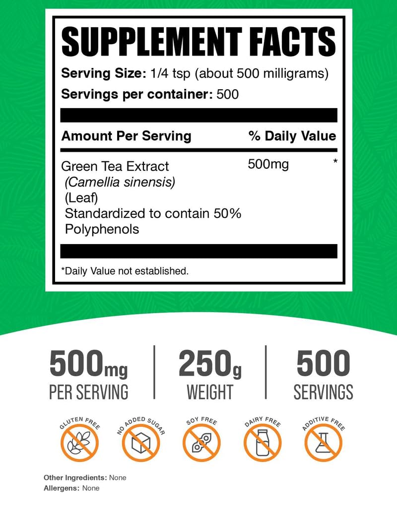 BulkSupplements Green Tea Extract Powder packaging