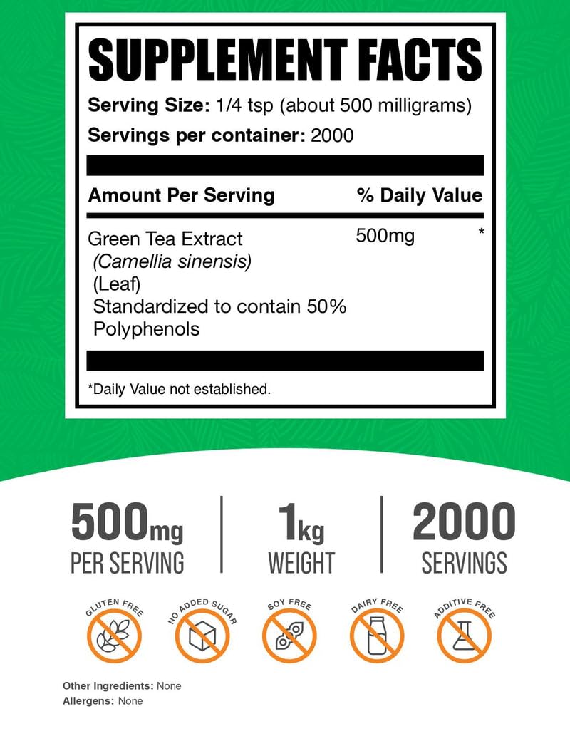 BulkSupplements Green Tea Extract Powder packaging