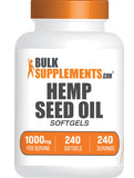 BulkSupplements Hemp Seed Oil Softgels 1000mg front view