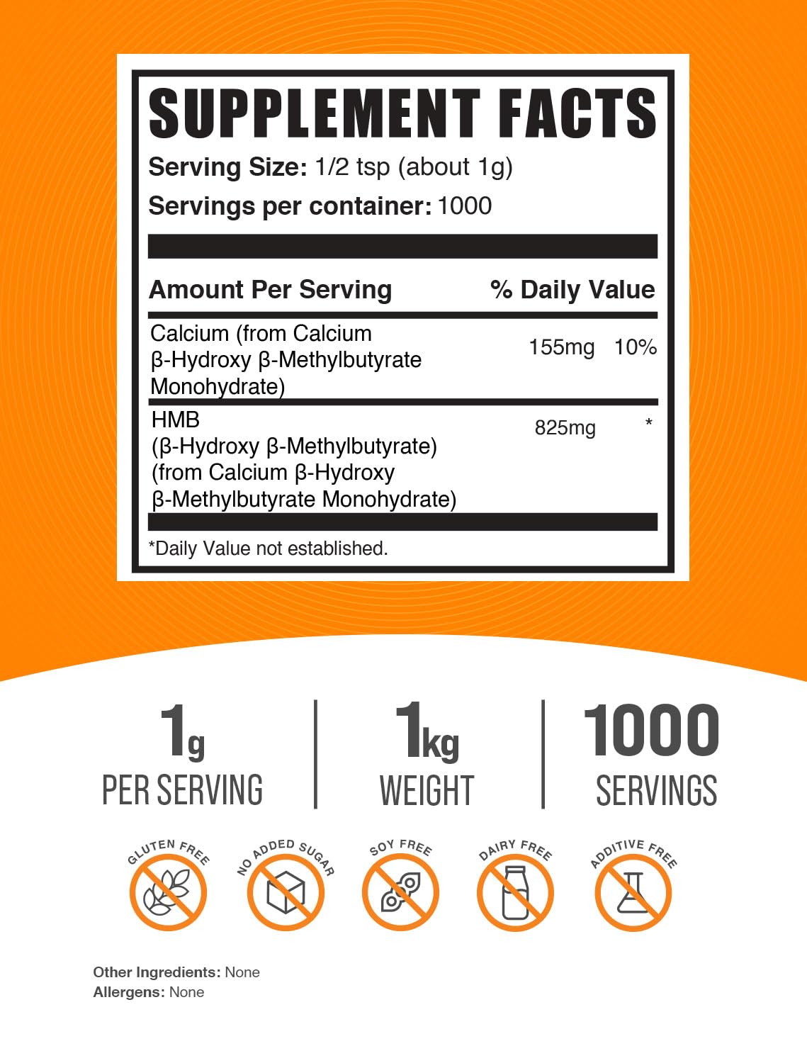 BulkSupplements HMB Powder packaging side view