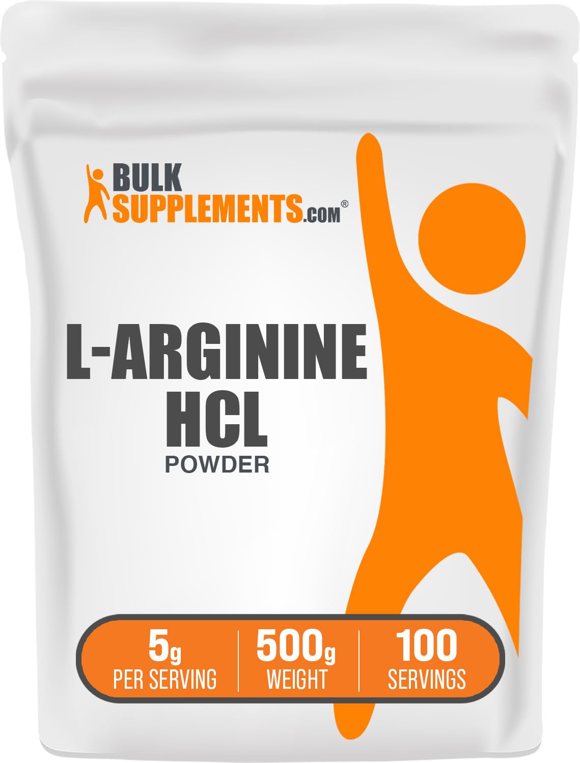 BulkSupplements L-Arginine HCl Powder 500g front view