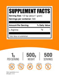 BulkSupplements L-Arginine Powder 500g back view