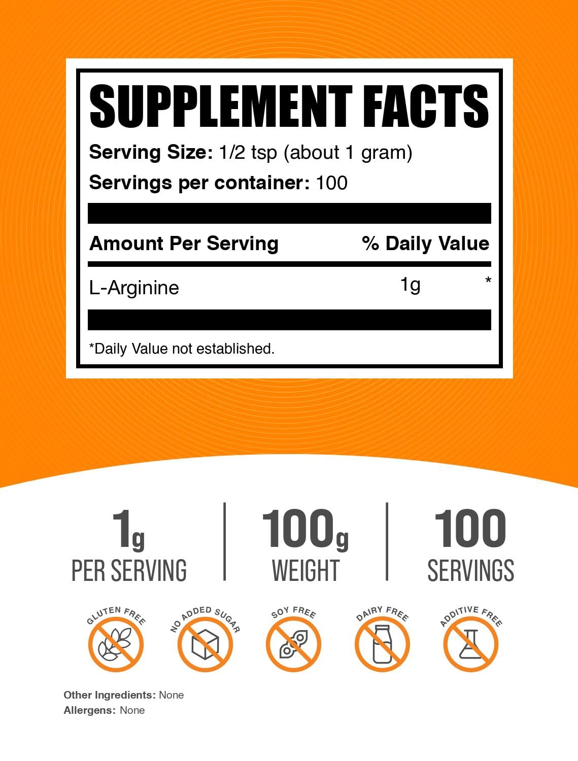 BulkSupplements L-Arginine Powder packaging