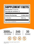 BulkSupplements L-Citrulline Capsules 3000mg side view