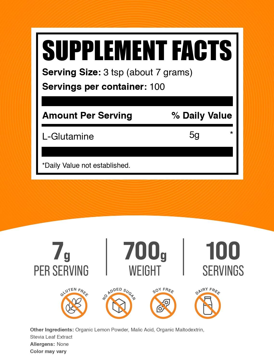 BulkSupplements L-Glutamine Powder 700g packaging