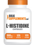 BulkSupplements L-Histidine 500mg capsules front view
