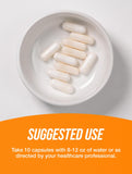 BulkSupplements L-Leucine Capsules 5000mg back view with ingredient list