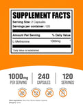 BulkSupplements L-Methionine 1000mg Capsules side view