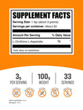 BulkSupplements L-Ornithine L-Aspartate Powder 100g packaging