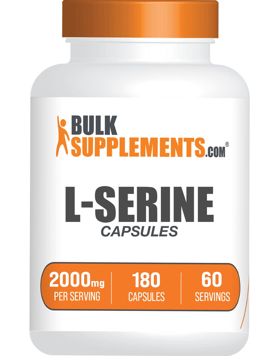 BulkSupplements L-Serine Capsules 2000mg front view