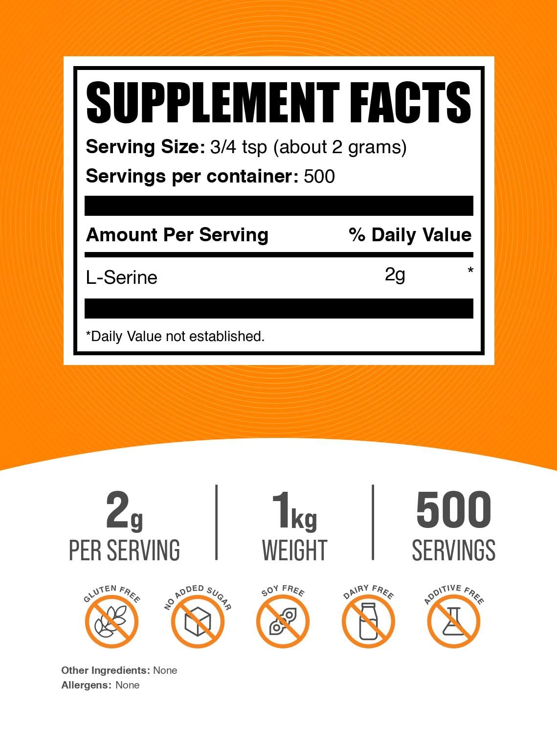 BulkSupplements L-Serine Powder packaging details