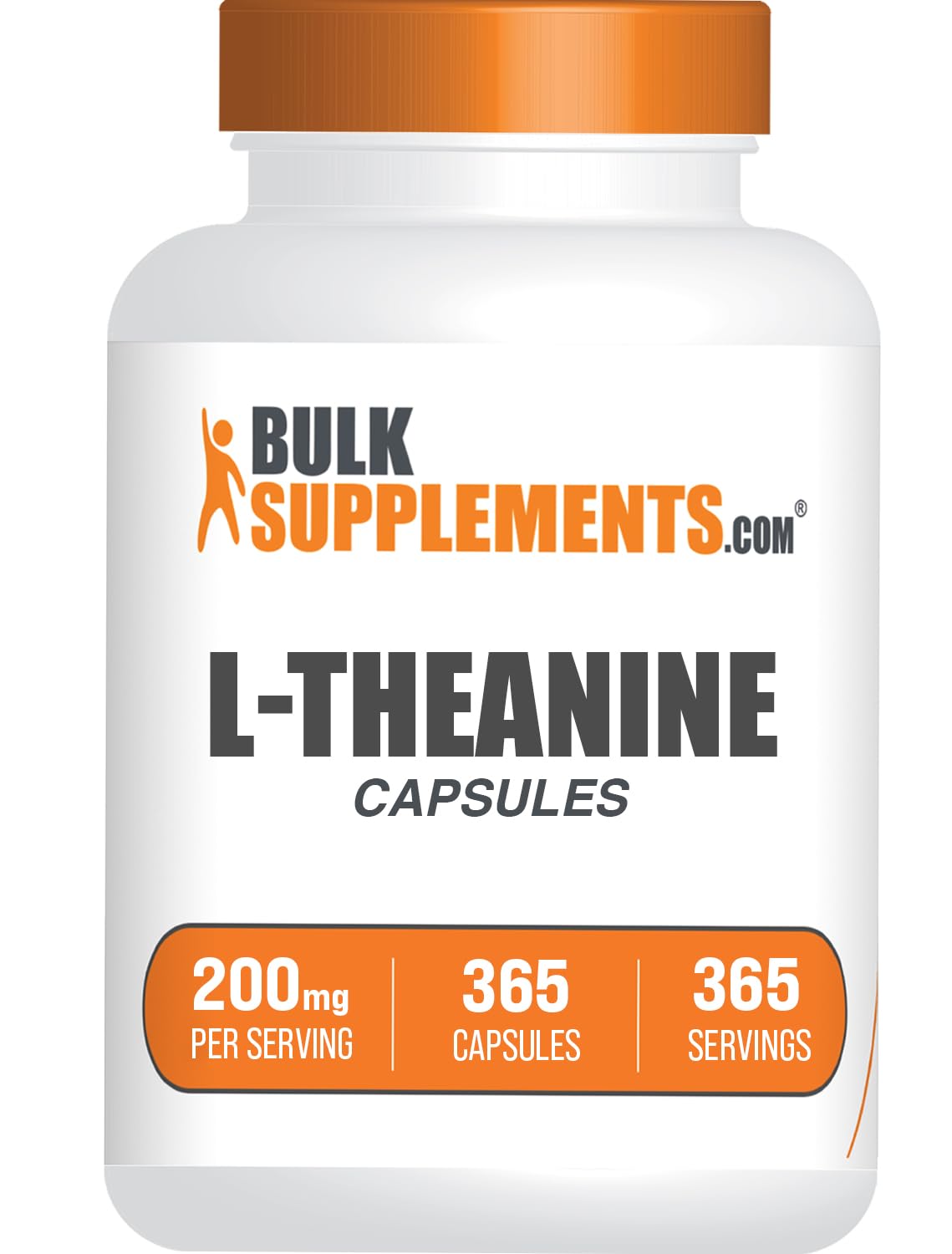 BulkSupplements L-Theanine 200mg capsules front view
