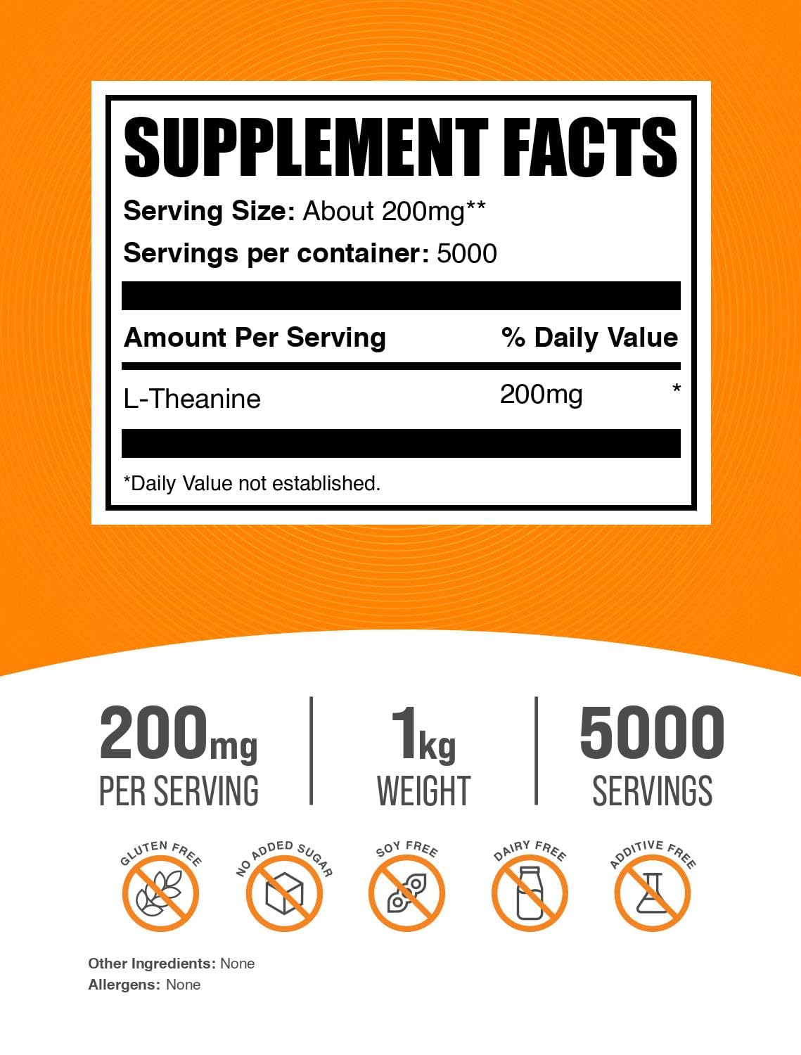 BulkSupplements L-Theanine Powder 200mg packaging