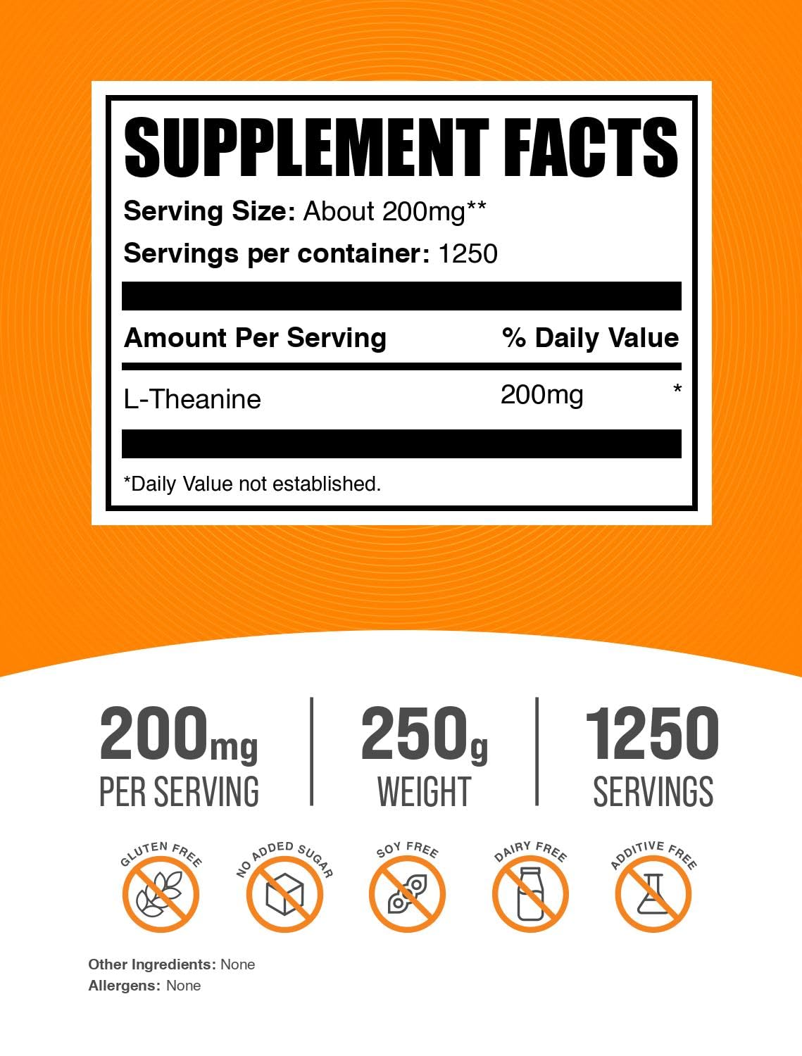 BulkSupplements L-Theanine Powder 200mg packaging