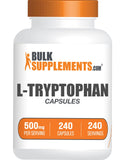 BulkSupplements L-Tryptophan 500mg capsules front view