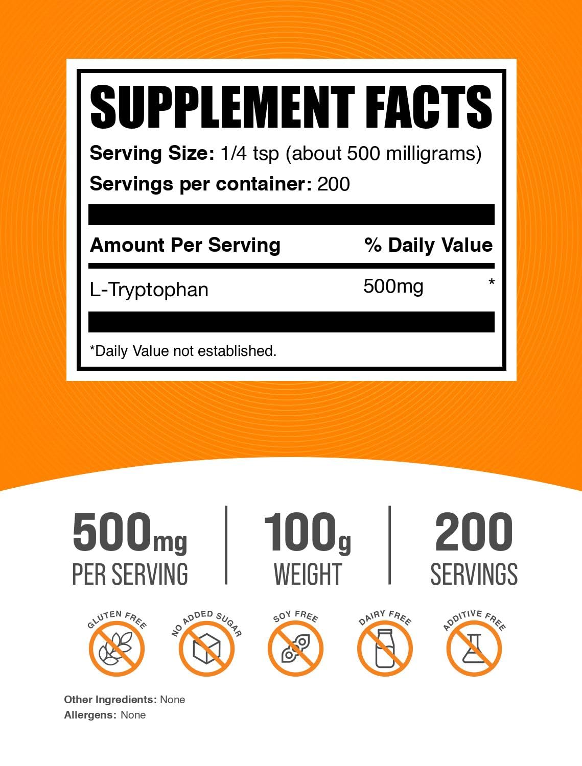 BulkSupplements L-Tryptophan Powder packaging