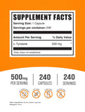BulkSupplements L-Tyrosine 500mg Capsules side view