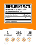 BulkSupplements L-Valine Powder unflavoured label