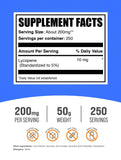 BulkSupplements Lycopene Powder packaging with nutrition facts