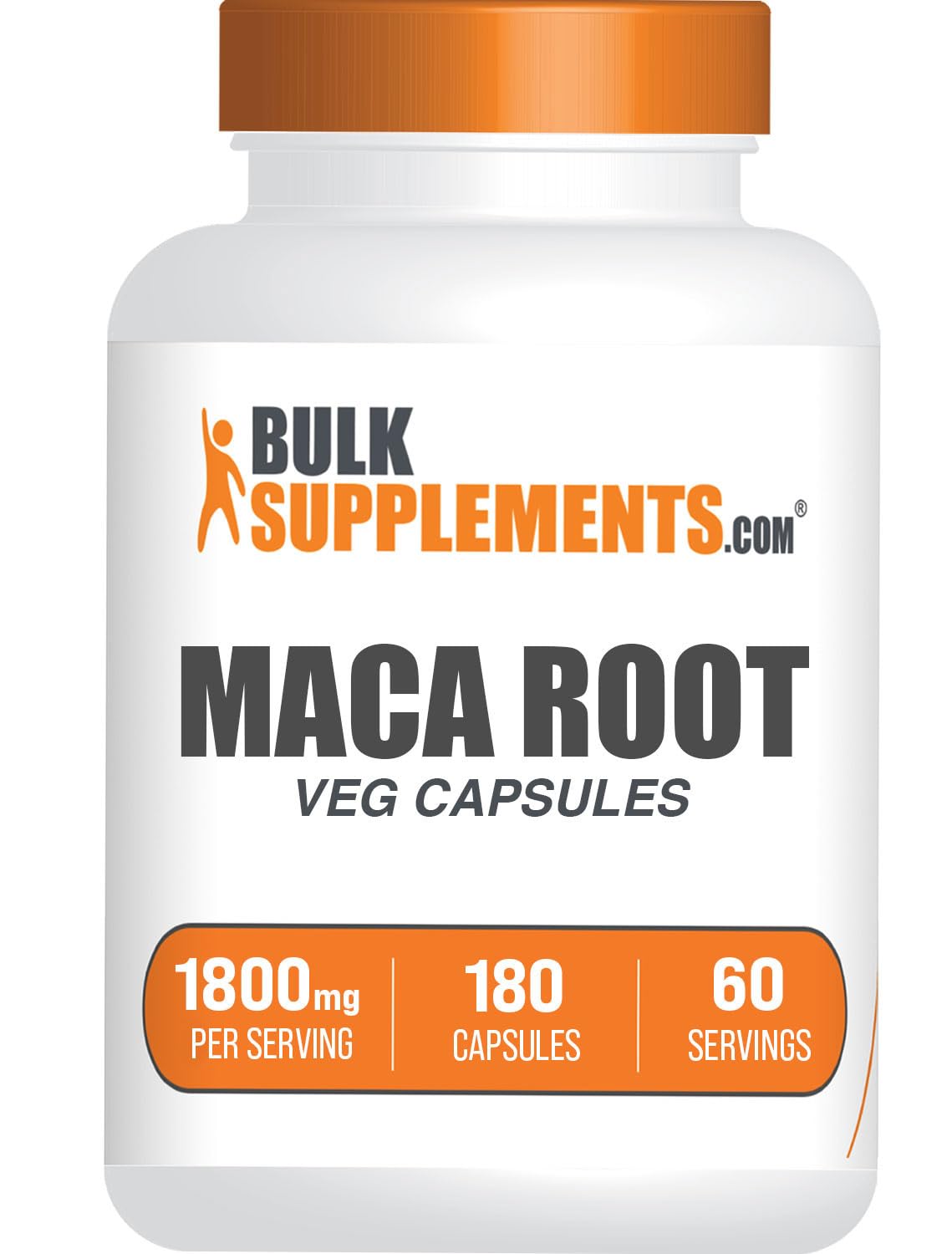 BulkSupplements Maca Root Extract Capsules 1800mg front view