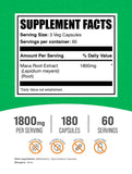 BulkSupplements Maca Root Extract Capsules 1800mg side view