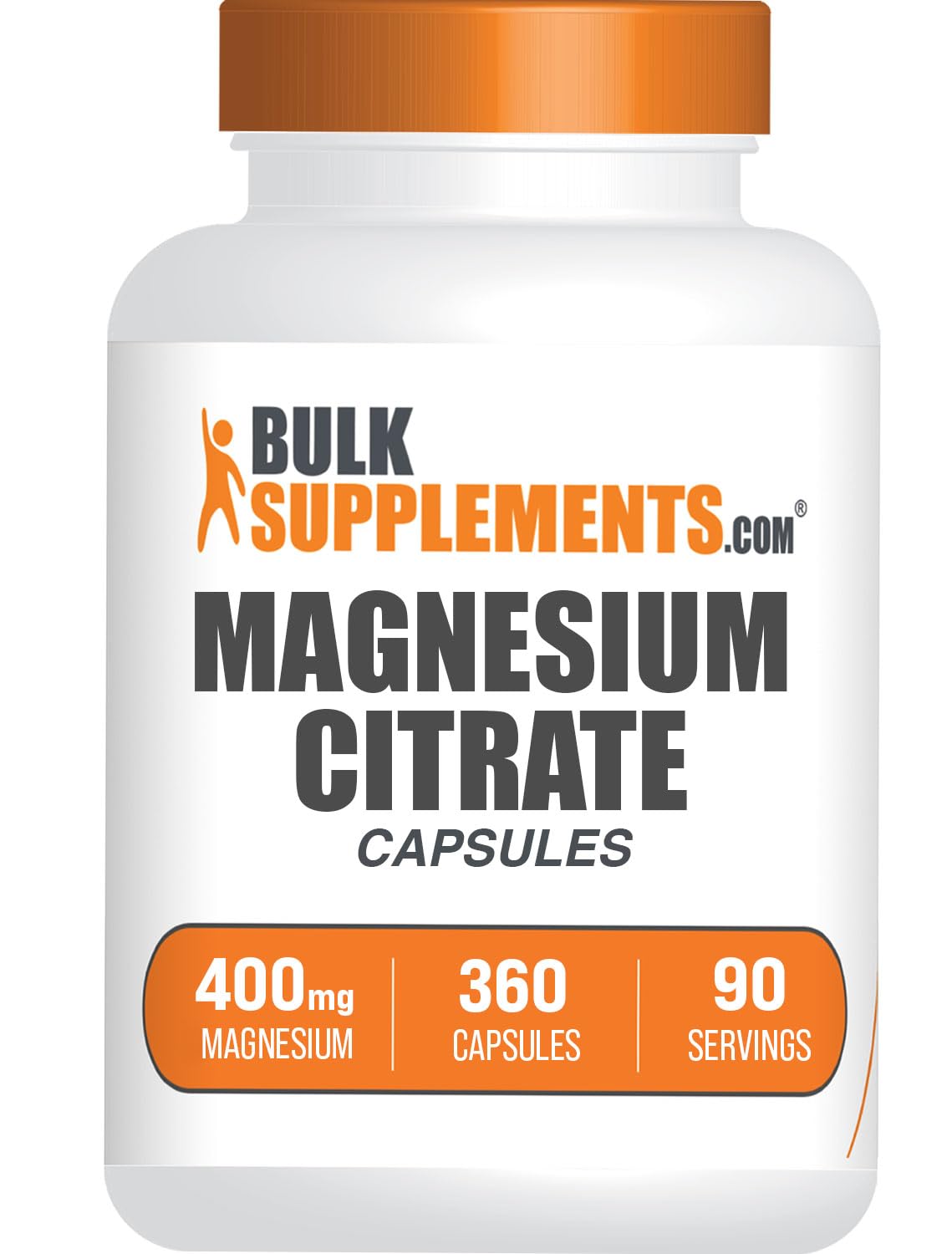 BulkSupplements Magnesium Citrate 400mg Capsules front view