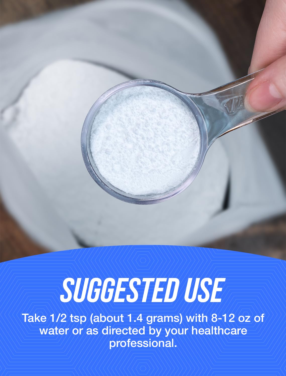 BulkSupplements Magnesium Gluconate Powder in a glass of water