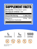 BulkSupplements Magnesium Hydroxide Powder packaging side view