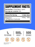 BulkSupplements Magnesium Hydroxide Powder packaging side view