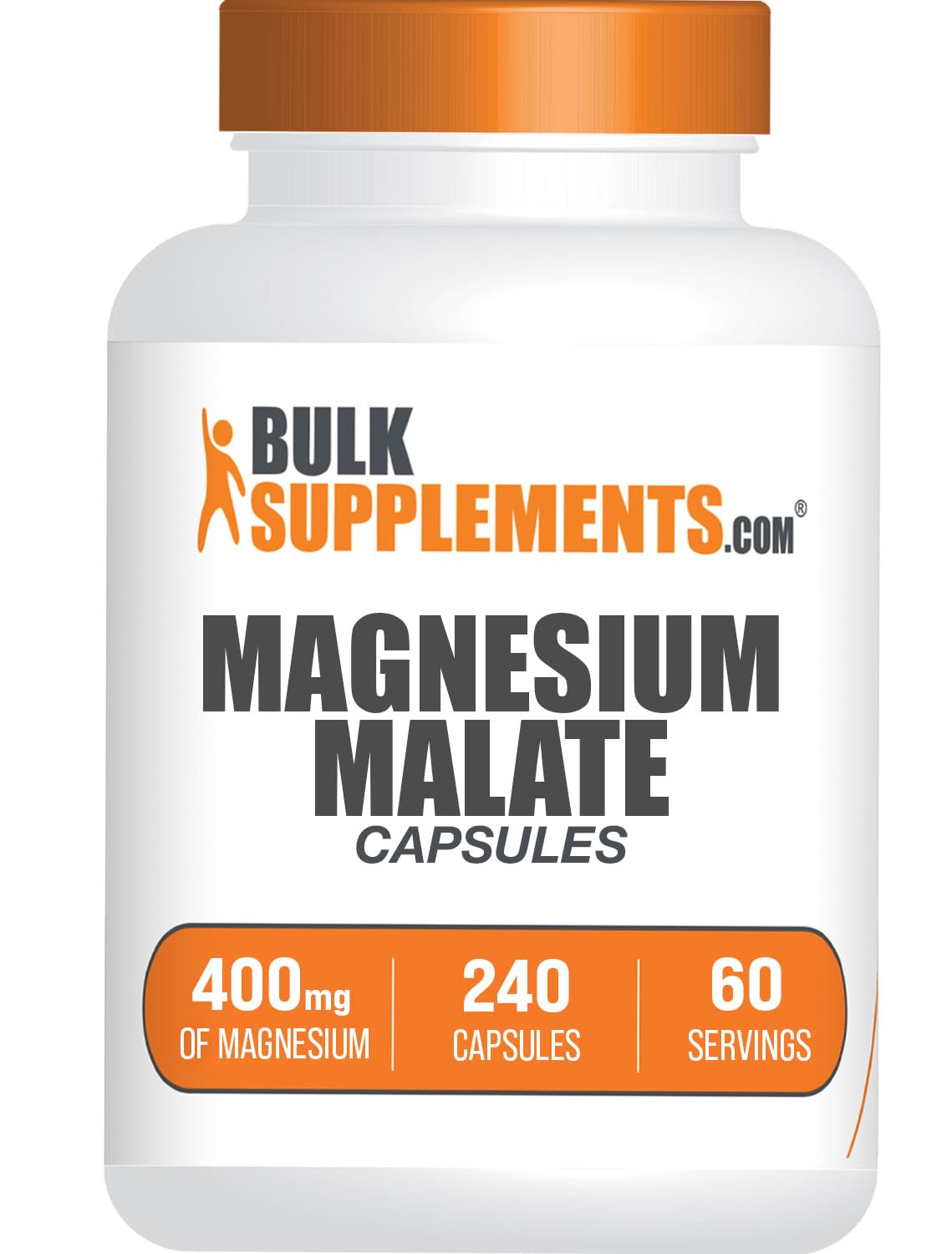 BulkSupplements Magnesium Malate Capsules 400mg front view