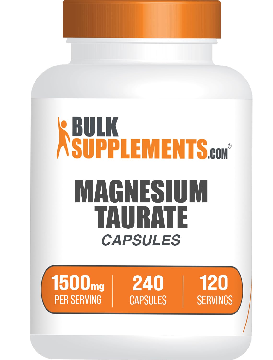 BulkSupplements Magnesium Taurate 1500mg capsules front view
