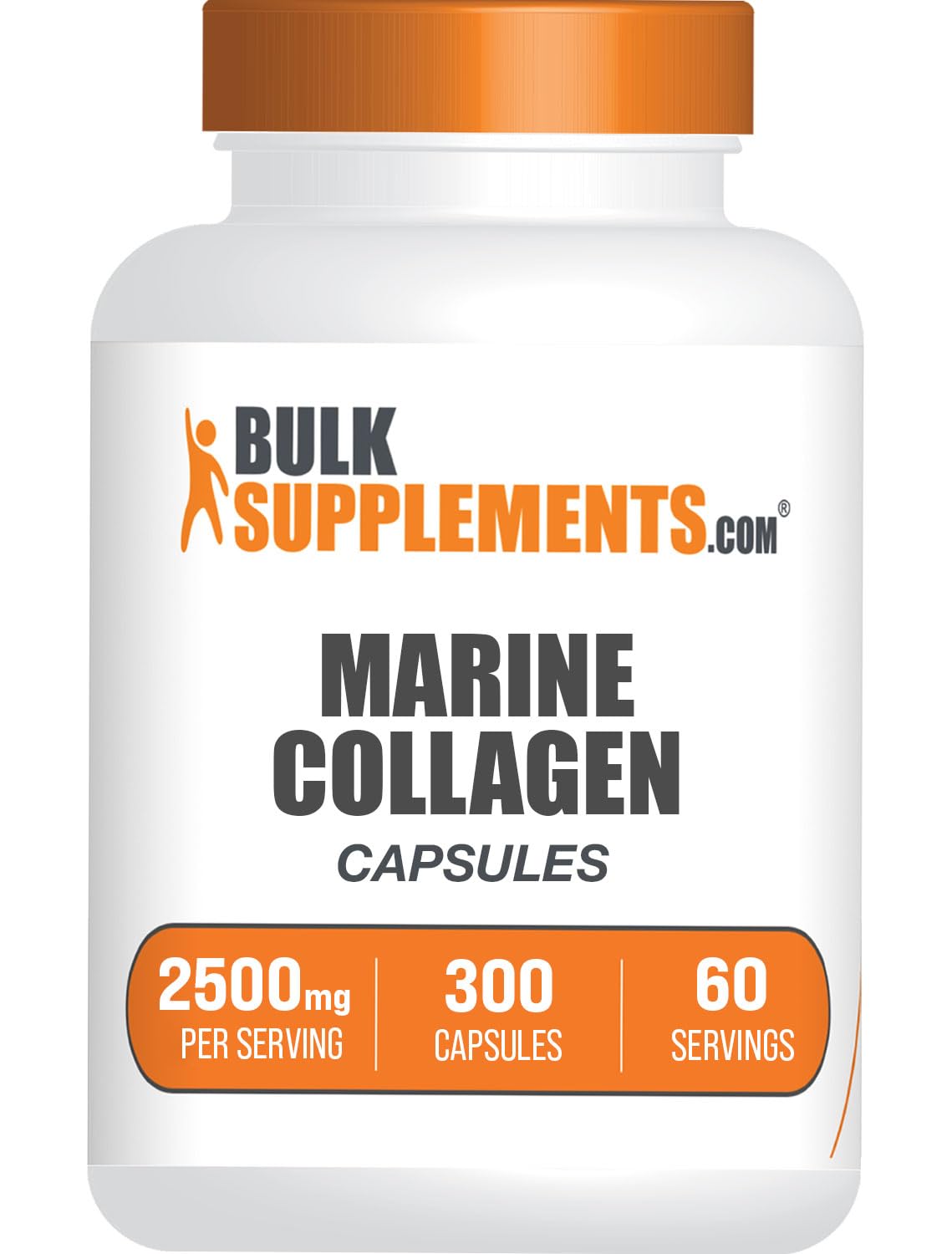 BulkSupplements Marine Collagen Capsules 250g front view
