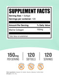 BulkSupplements Marine Collagen Softgels back view with ingredients