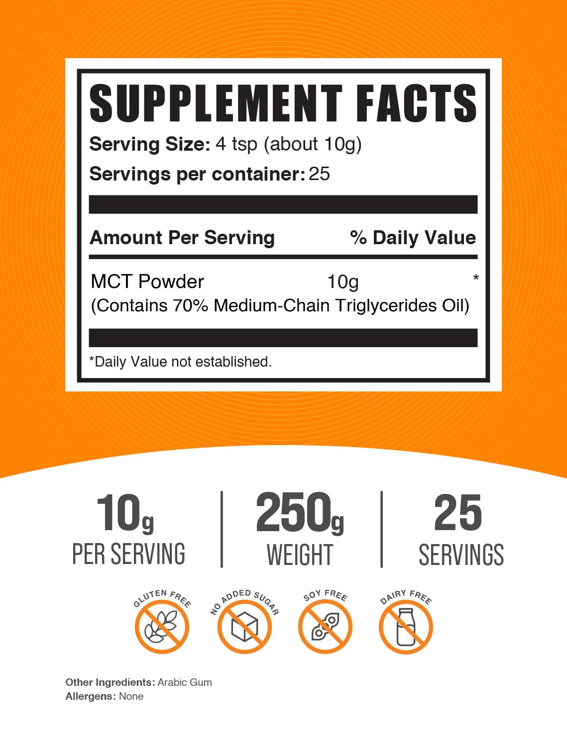 BulkSupplements MCT Oil Powder scoop showing powder texture