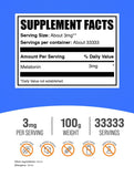 BulkSupplements Melatonin Powder 3mg 110g packaging