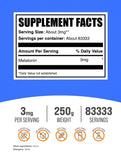 BulkSupplements Melatonin Powder 3mg scoop with powder