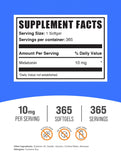 BulkSupplements Melatonin Softgels 10 mg back view with ingredient list