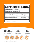 BulkSupplements MSM Capsules bottle with 240 capsules